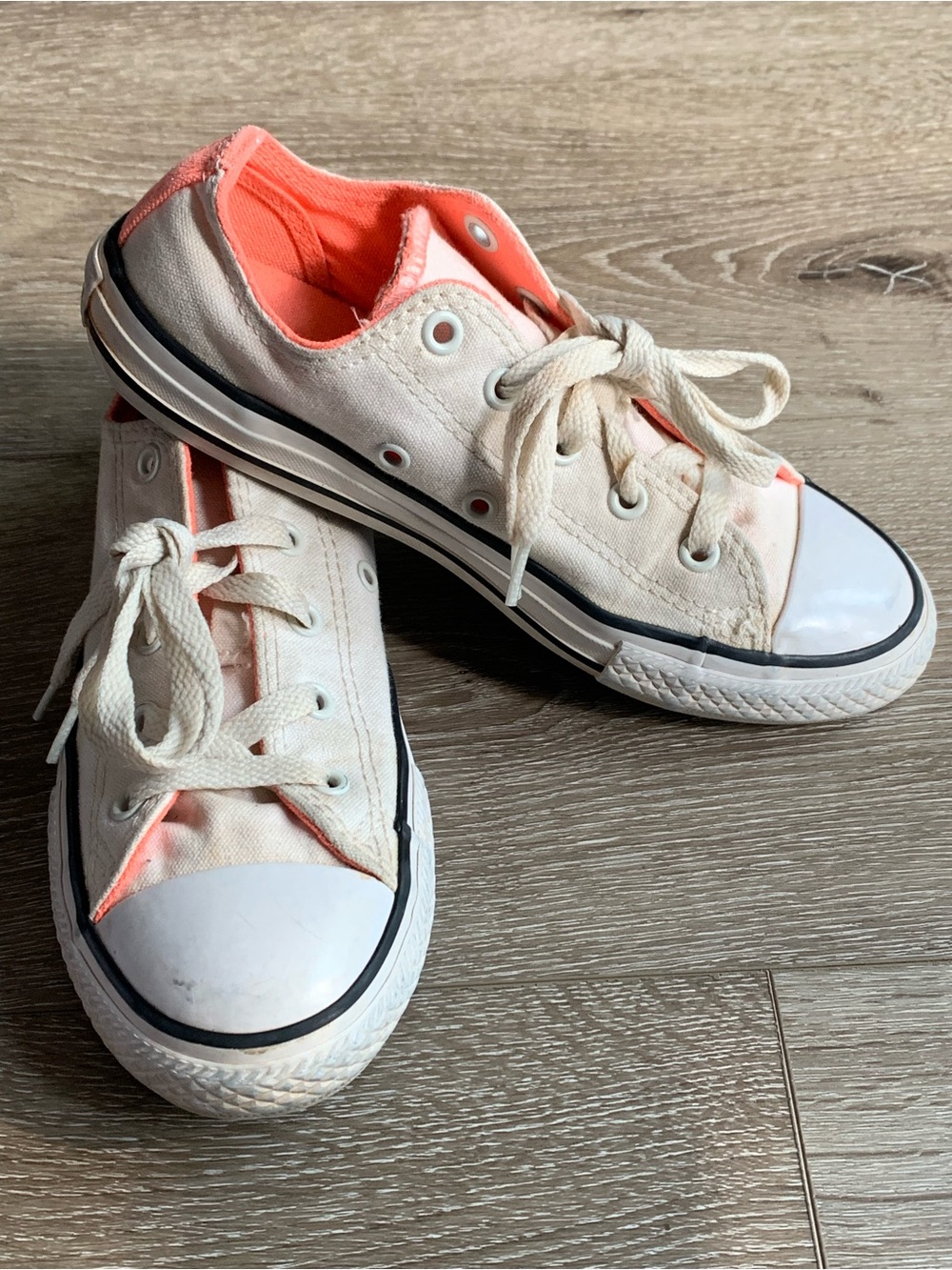 Converse Chuck Taylor All Star Low Top Double Tongue White Orange 659998F Kid 2Y